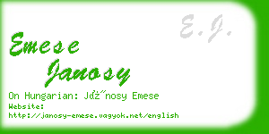 emese janosy business card